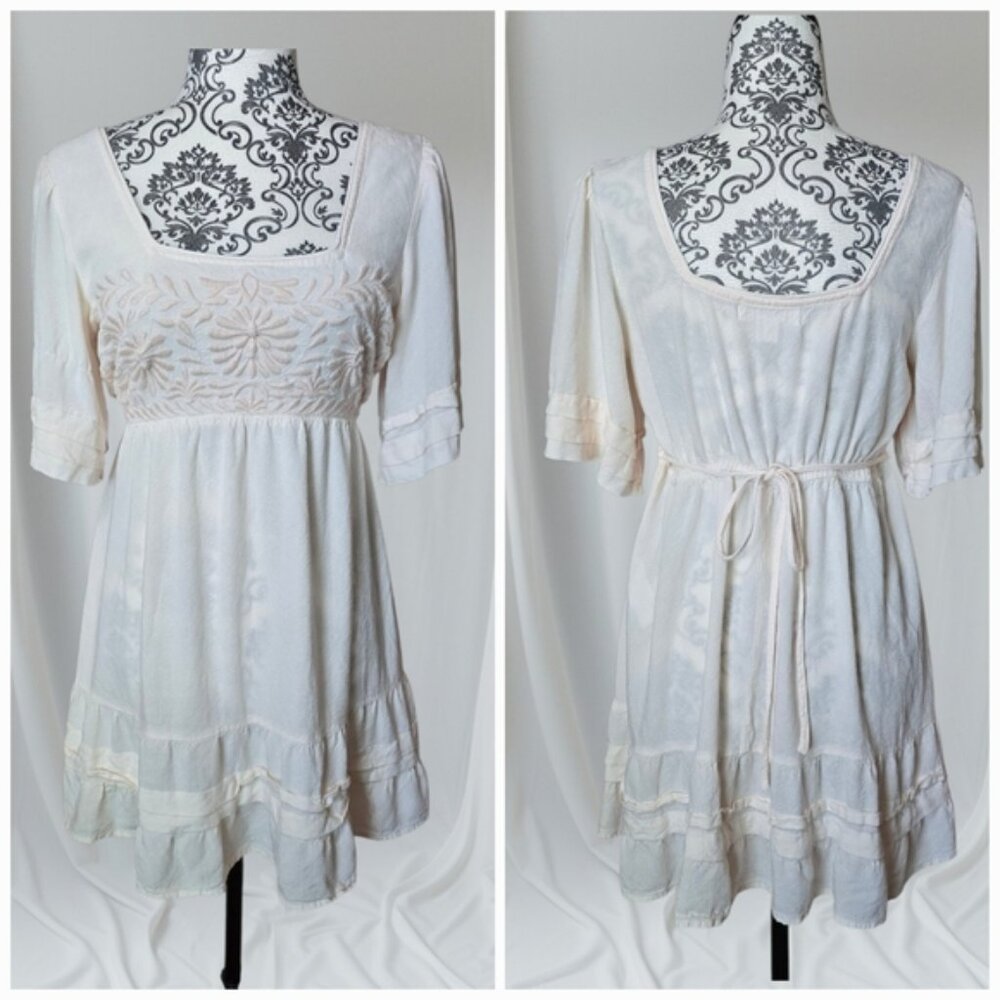 Band of the Free empire waist embroidered mini dress size medium